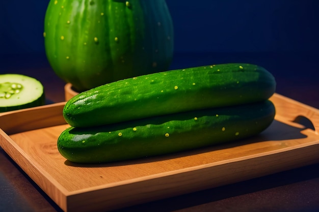 Photo le concombre vert est un légume nutritif, délicieux et frais.