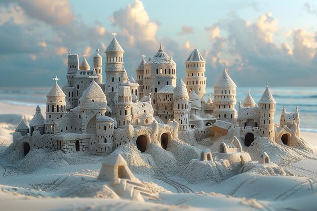 Concours fascinants de châteaux de sable sur les plages