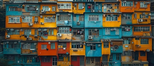 Photo les conditions de vie insalubres surpeuplées soulignent le besoin urgent d'améliorer les conditions de logement concept crise du logement surpeuplement problèmes d'assainissement besoin urgent d'amélioration des conditions de vie