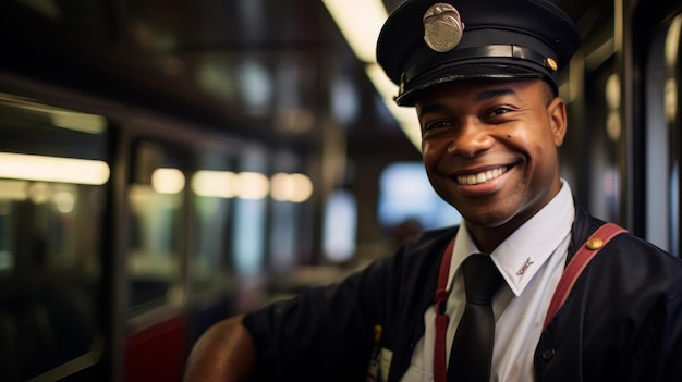 Conducteur de métro axé sur l'efficacité et la sécurité du transport urbain