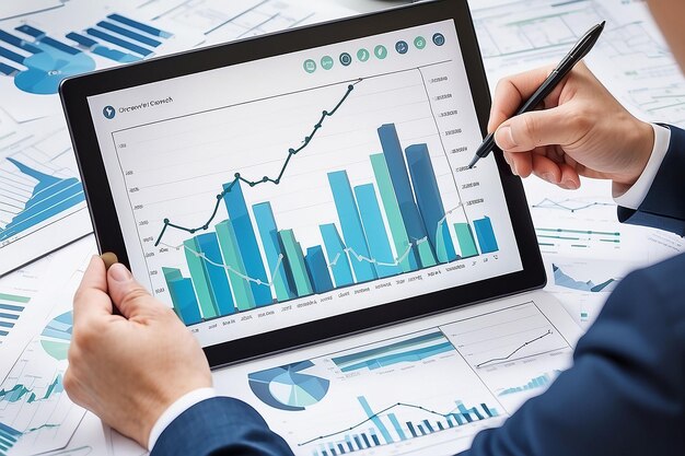 Conduire la croissance financière Graphique d'affaires créative