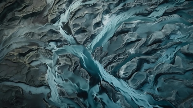 Un conduit froid d'en haut Photo éthérée des ruisseaux des masses froides islandaises Généré par l'IA