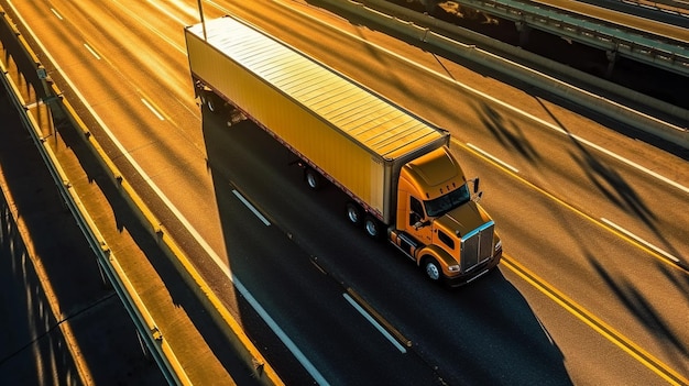 Conduite de camions de marchandises sur route routière Transport de marchandises