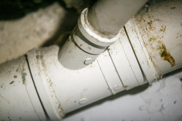 Conduite d'eau en plastique PVC sur un chantier de construction à Rio de Janeiro Brésil