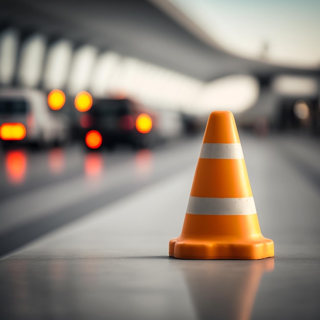 cône de signalisation sur la route images d'illustration de rendu 3d