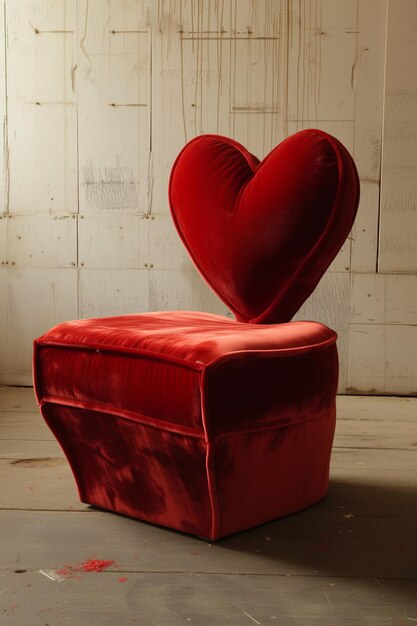 Confection romantique pour la fête de la Saint-Valentin avec une chaise décorée d'un cœur