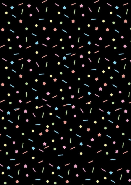 confetti de couleur sur un fond noir