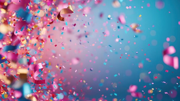 Confetti vibrant Célébration d'une étape ou d'une réalisation avec un fond flou