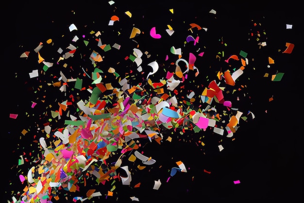 Photo confettis colorés generative ai