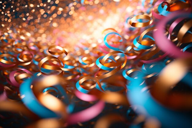 Photo des confettis en papier spirale énergiques dans une composition dynamique