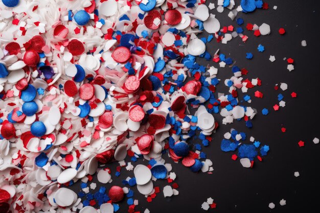 Confettis patriotiques et colorés pour les vacances du 3 juillet