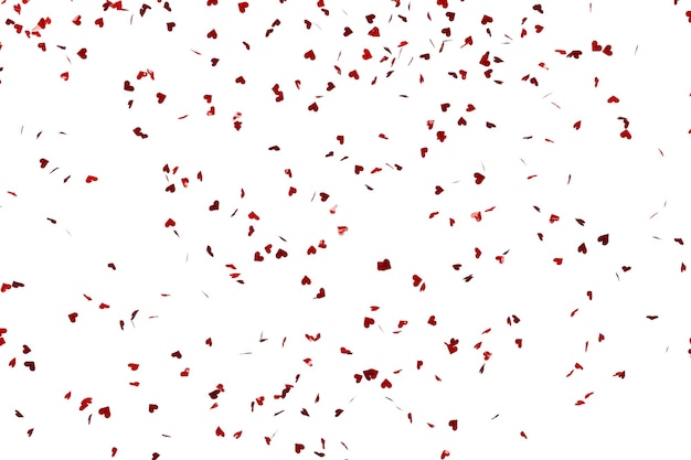 Photo confettis rouges en forme de coeurs rendu 3d isolé