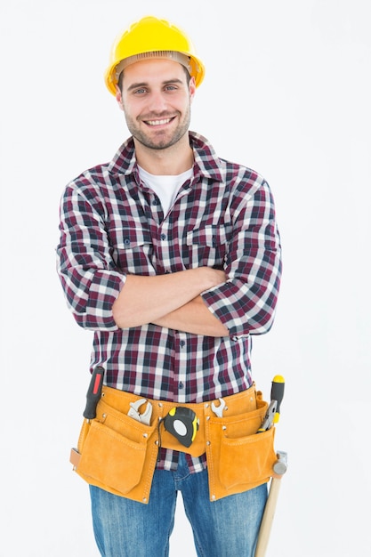 Confiant homme à tout faire porter ceinture à outils