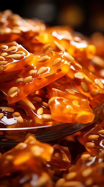 Confiserie Photo Peanut Brittle Sucré Comptoir détaillé Close Up Prime L Sucré Art Concept