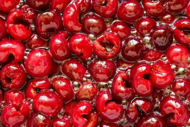 Confiture de cerises Cerises désossées au sirop de sucre