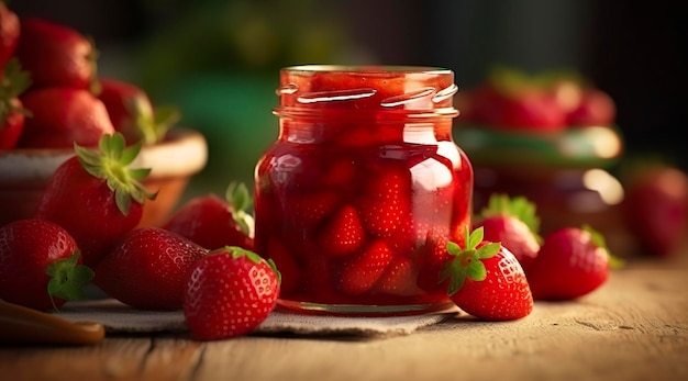 Confiture de fraises et baies fraîches