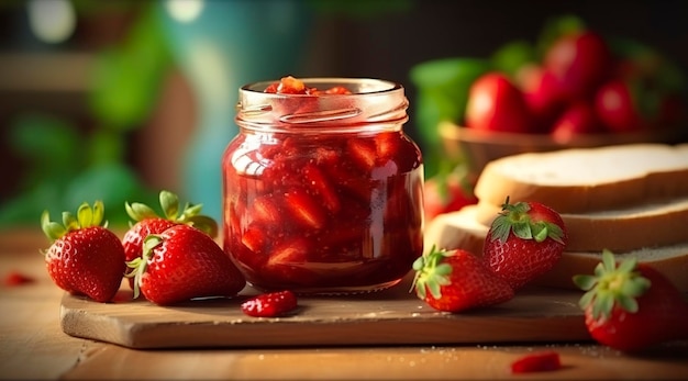 Confiture de fraises et baies fraîches