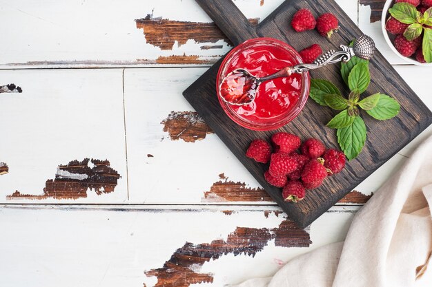 Confiture de framboises maison