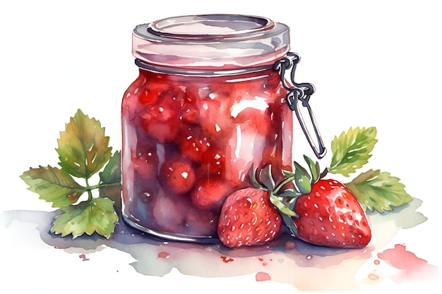 Confiture de fruits Aquarelle ai