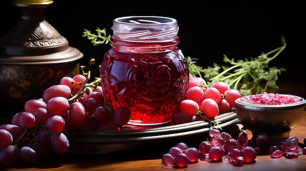 Confiture d'oignon rouge savoureuse et élégante dans un bocal Delight à la confiture de légumes