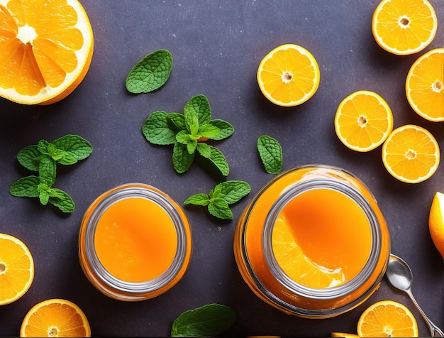 Confiture d'oranges en bocal