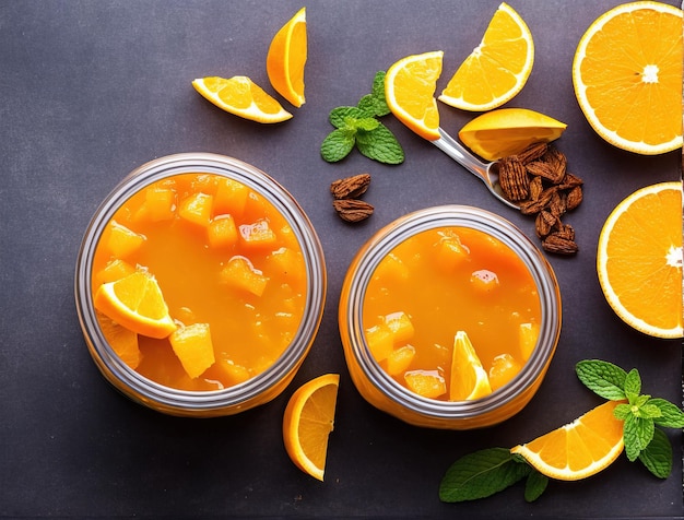 Confiture d'oranges en bocal
