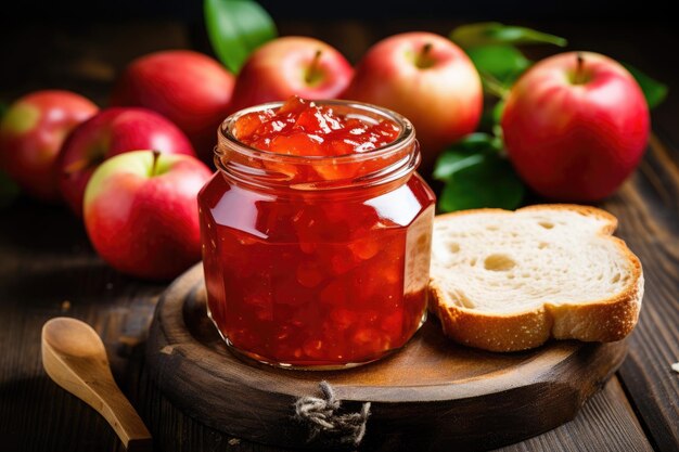 Confiture de pommes aux fruits frais Generative AI