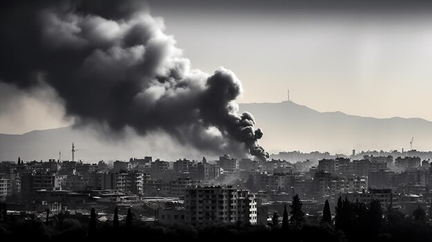 Conflit israélo-palestinien Bombardement israélien de bâtiments dans la bande de Gaza