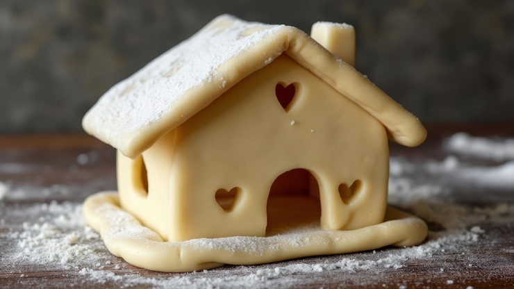 Photo une confortable maison de pain d'épice faite maison couverte de sucre en poudre
