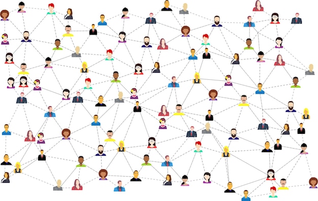 Connections avec les médias sociaux Réseau