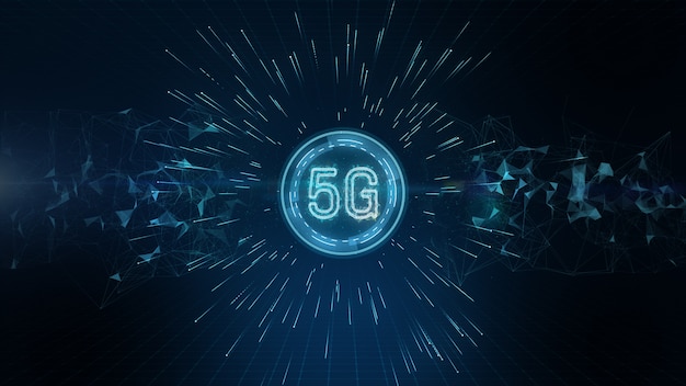 Connectivité 5G des données numériques et technologie de l&#39;information futuriste conceptuelle utilisant l&#39;intelligence artificielle IA