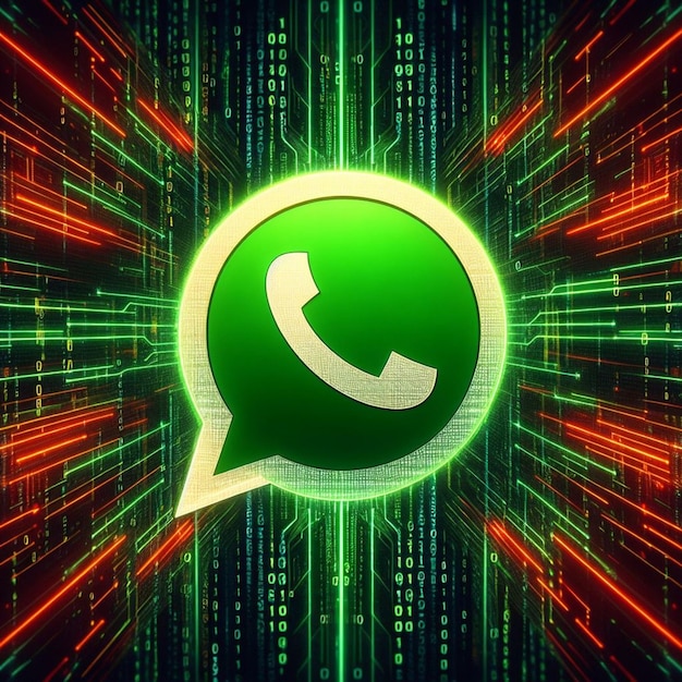 Connectivité basée sur le code explorant les logos WhatsApp danse complexe avec la langue
