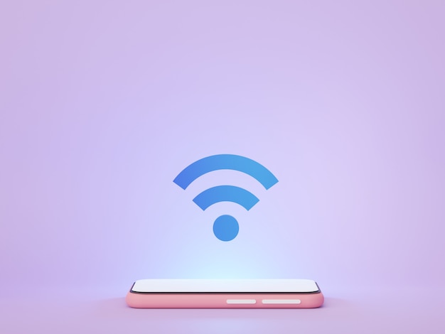 Connexion réseau sans fil de rendu 3D au réseau en ligne de l'appareil avec Internet haute vitesse