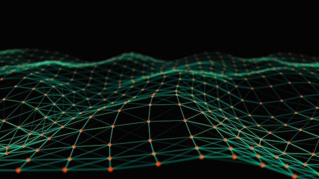 Connexion structurelle de l'information Transfert de données dans la connexion réseau Rendu 3D d'arrière-plan de données abstraites