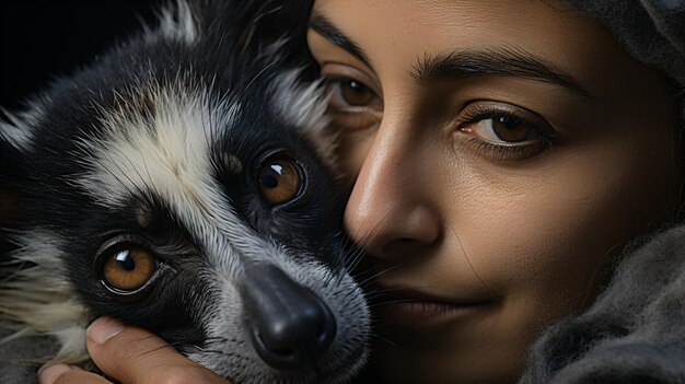 Connexions entrelacées Photographie captivante mettant en valeur l’harmonie entre les animaux et les humains