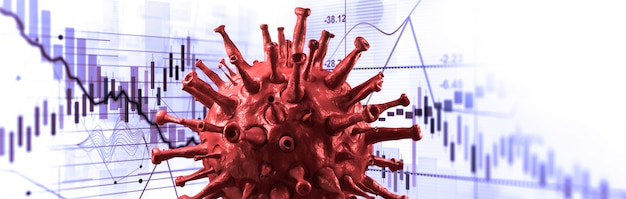 Économie mondiale et concept de virus corona. L'impact du coronavirus sur la bourse.