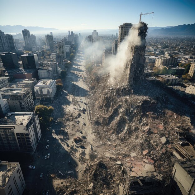 Photo conséquences obsédantes d'un tremblement de terre dévastateur