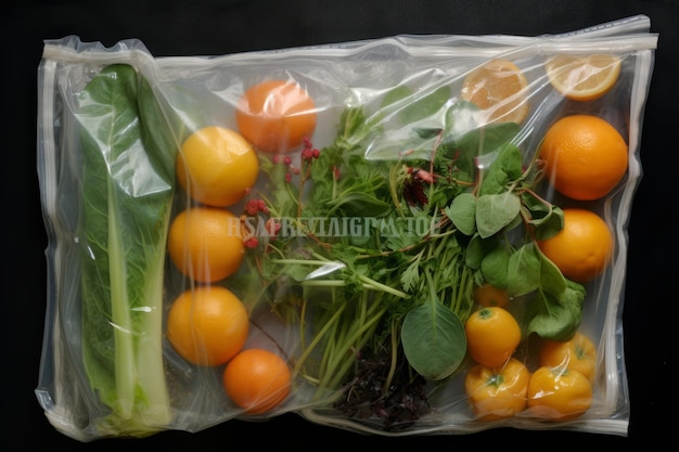 Photo conservation de la fraîcheur des emballages en sacs en plastique pour les légumes frais et les agrumes ar 32