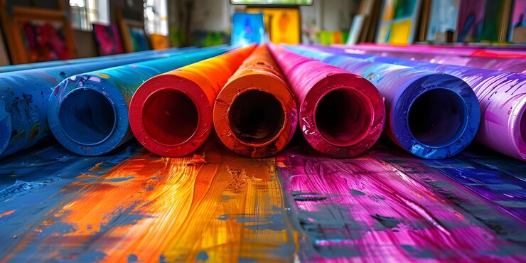 Photo considération attentive des couleurs vives et des coups de pinceau détaillés avant la galerie début du concept vision artistique techniques détaillées vitreuse vitreuse préparation de la galerie impressions colorées