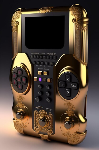 Console Gameboy minimale hyperréaliste néo rococo steampunk