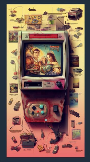 Photo console de jeu d'arcade rétro