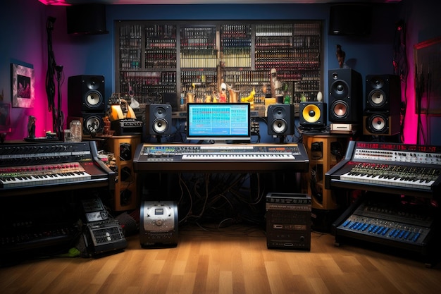 La console de mixage du studio de musique Harmony in Motion