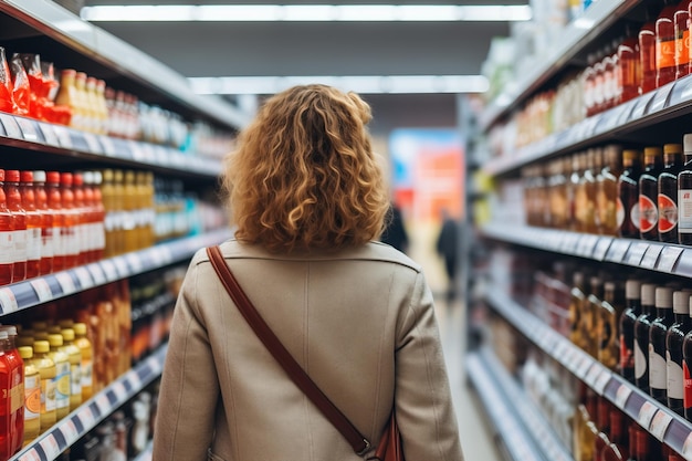 Les consommateurs naviguent dans les allées à la recherche d'articles de supermarché
