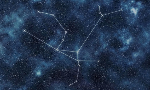 Constellation d'étoiles d'Andromède, ciel nocturne, lignes de constellation