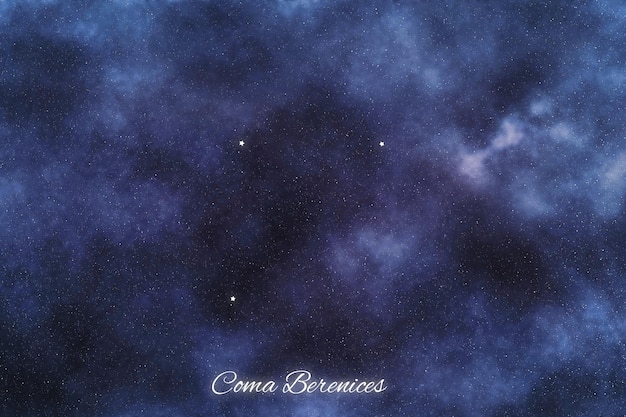 Constellation d'étoiles Coma Berenices Étoiles les plus brillantes Cheveux de Bérénice