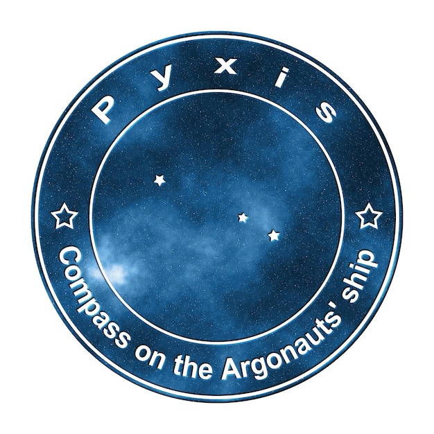 Constellation d'étoiles de Pyxis Amas d'étoiles Constellation de boussole Pyxis Nautica