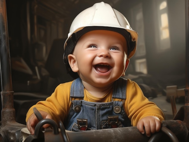 constructeur de bébé souriant drôle