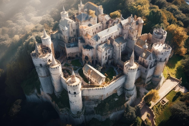 Construction d'un château médiéval Générer l'IA