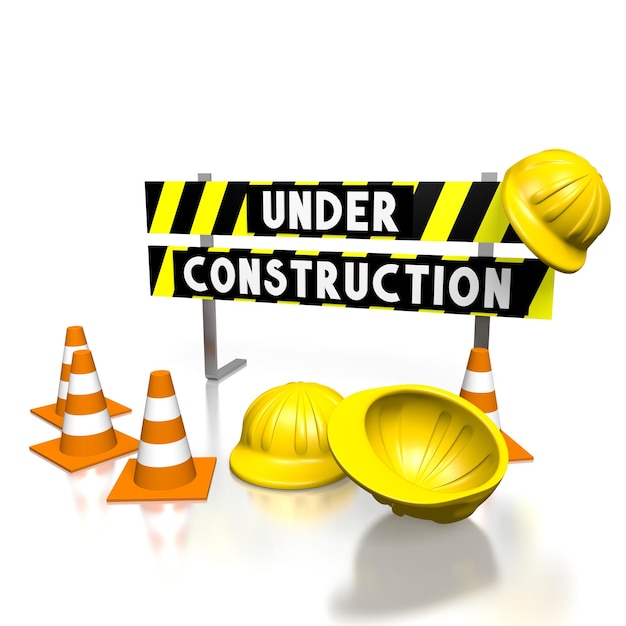 En construction concept 3D illustration