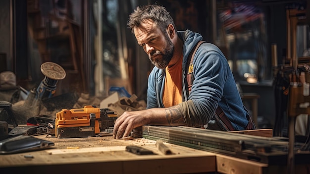 Construction avec un ouvrier du bâtiment